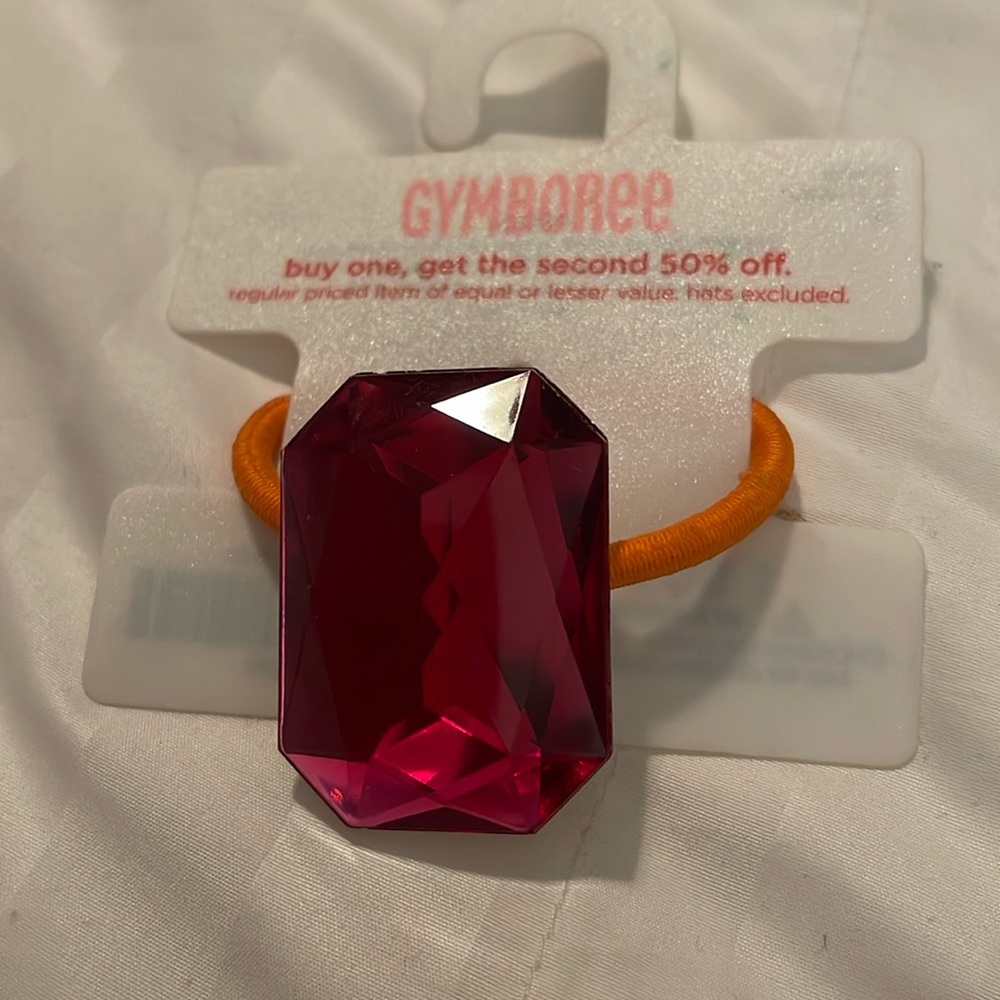 Gymboree large pink jewel ponytail hair accessory